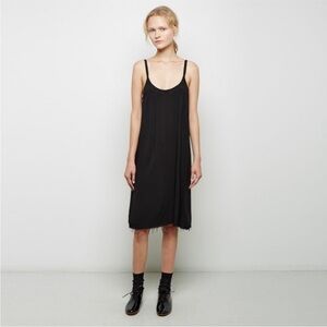 Raquel Allegra Voile Midi Slip Dress Black NWT Size Medium
